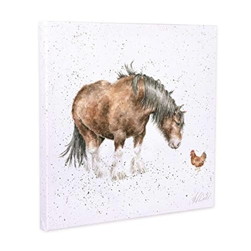 Wrendale Designs Kunstdruck auf Leinwand, Motiv First Kiss, quadratisch, 20 cm, Weiß von Wrendale Designs