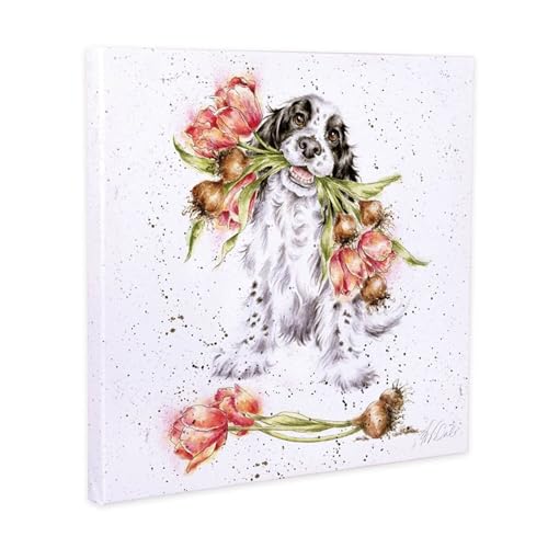 Wrendale Designs Leinwanddruck "Blooming With Love", quadratisch, 20 x 20 cm, Weiß von Wrendale Designs