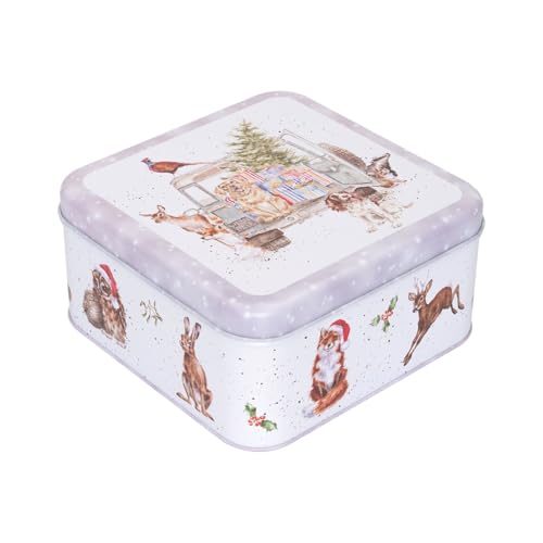 Wrendale Designs Quadratische Dose mit Winterwaldtiermotiven von Wrendale Designs