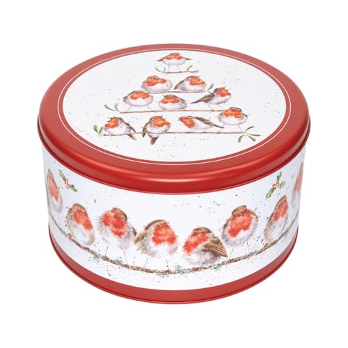 Wrendale Designs Rockin Robins' Rotkehlchen-Weihnachtsform, runde Dose von Wrendale Designs