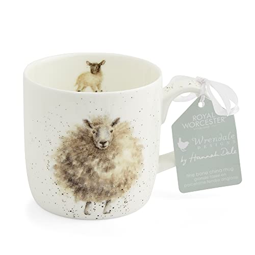 Wrendale Designs Royal Worcester Keramiktasse mit Wollpullover, Schafmotiv von Wrendale Designs