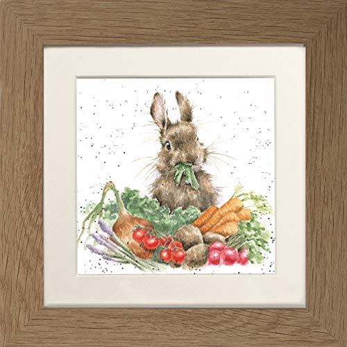 Wrendale Designs "Wachsen Sie Ihre eigenen Hase Gerahmter Kunstdruck mit eigenhändiger Unterschrift 44 Centimeter (Oak) von Wrendale Designs