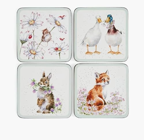 „Wrendale Designs Wildflowers Untersetzer-Set, 4 Stück von Wrendale Designs