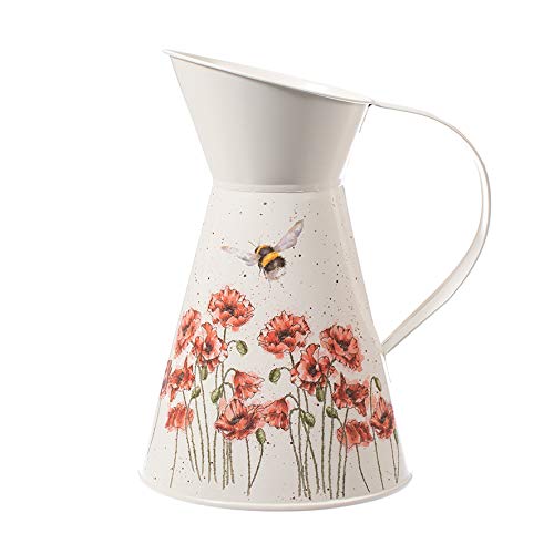 Wrendale entwirft Mohnblumen und Bienen-Blumen-Zinn-Krug von Wrendale Designs