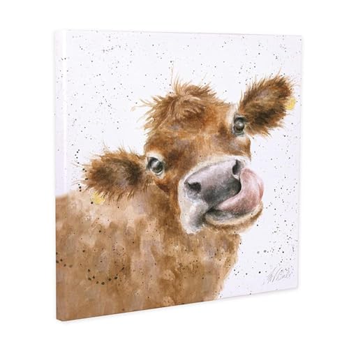 Wrendale Designs Mooooo Leinwanddruck, quadratisch, 20 cm, Weiß von Wrendale Designs