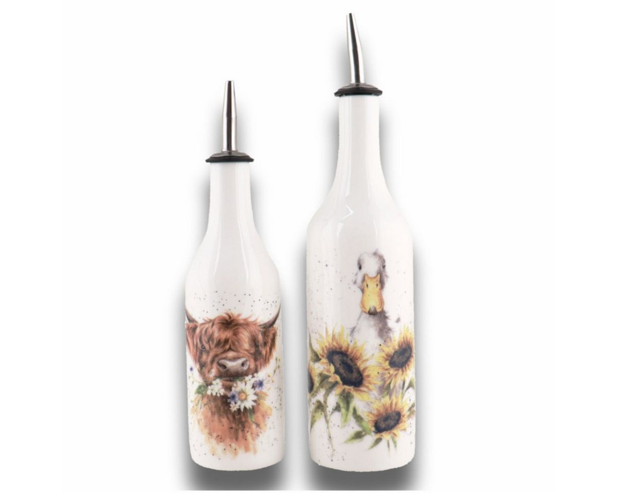Wrendale Essigspender Wrendale Designs Porzellan 2er Set Essig & Öl Highland Kuh & Ente, (Stück) von Wrendale