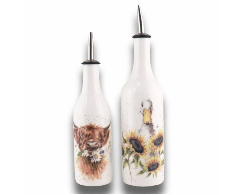 Wrendale Essigspender Wrendale Designs Porzellan 2er Set Essig & Öl Highland Kuh & Ente, (Stück) von Wrendale