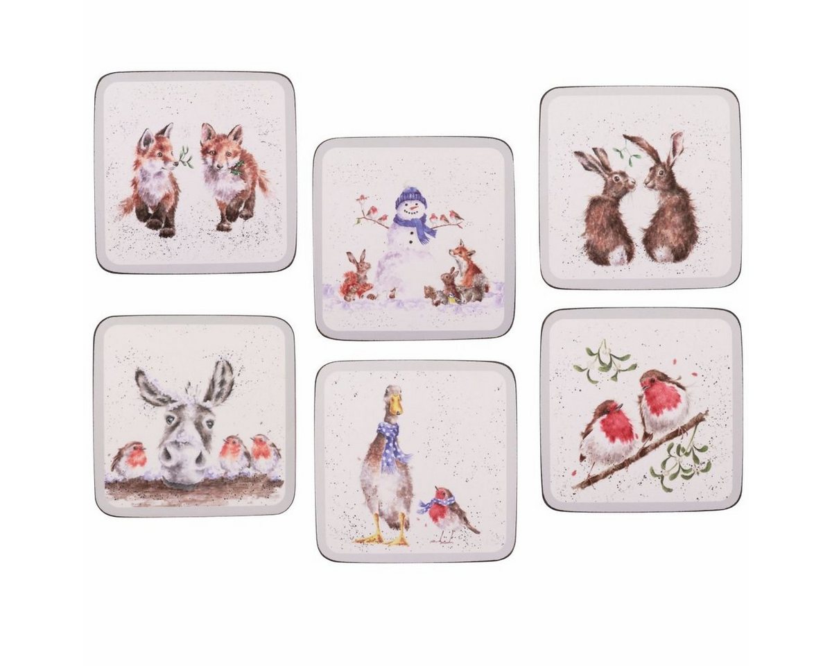 Wrendale Glasuntersetzer Wrendale Designs 6-teiliges Glas-Untersetzer-Set X-Mas Tiere, Zubehör für Trinkgefäße, Set, 6-tlg., mit feuchtem Lappen abwischbar Wrendale Glasuntersetzer Wrendale Designs 6-teiliges Glas-Untersetzer-Set X-Mas Tiere, Zubehör für Trinkgefäße, Set, 6-tlg., mit feuchtem Lappen abwischbar von Wrendale