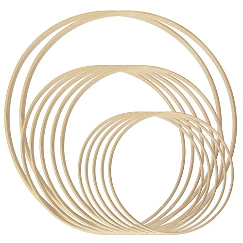 -Ringe, 12 Stück, -Bambus-Reifen für DIY-Kranz, Dekoration, Hochzeitskranz, Dekoration und Wandhandwerk von Wresetly