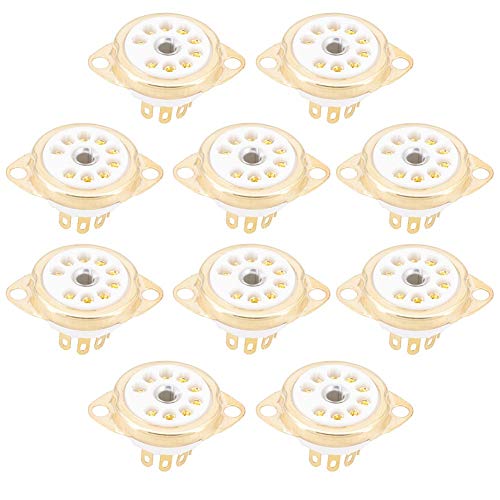 Wresetly 10 StüCk Keramik B9A Vergoldete 9Pin Vakuum RöHren Buchse Paneel Chassis für ECC81 ECC82 ECC83 EL84 6922 Vakuum RöHre Wresetly 10 StüCk Keramik B9A Vergoldete 9Pin Vakuum RöHren Buchse Paneel Chassis für ECC81 ECC82 ECC83 EL84 6922 Vakuum RöHre von Wresetly