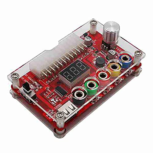 Wresetly 24 Pins ATX Netzteil Breakout Brett und Acryl GehäUse Satz Modul Adapter Anschluss UnterstüTzung 3.3V/5V/12V ADJ von Wresetly