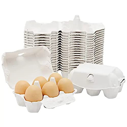 Wresetly 50 StüCk Papier-Eierkartons für HüHnereier, Zellstofffaserhalter, 6 Eier, Farm Market Travel von Wresetly