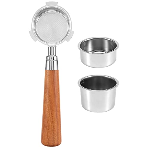 Wresetly Espresso-SiebträGer 51 Mm für EC685 EC680 Kaffee-SiebträGer Ohne Boden mit 51 Mm 2-Teiliger Kaffeepulverschale von Wresetly