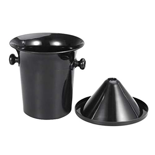 Wresetly Wine Dump Schwarzer Kunststoff--Spittoon – Standardgröße mit schwarzem Trichter Champagner-Eimer von Wresetly