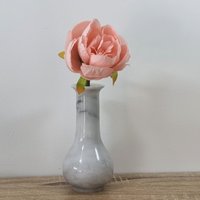Vintage 1970Er Jahre Vase Aus Marmor in Grau Weiß von WrightThriftCo