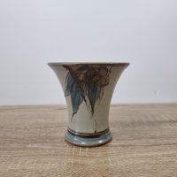 Vintage Ole Nielsen Australien Vase Studio Keramik Grau Blau Eukalyptus von WrightThriftCo