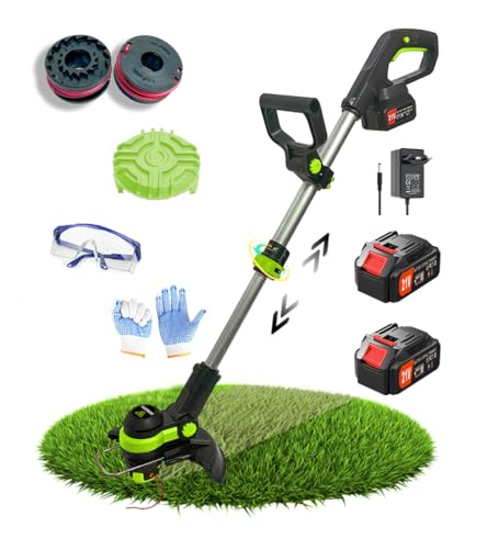 Rasentrimmer mit Akku Wrneaoch 21V Akku Rasentrimmer Akku mit 11.000 U/min und 750W Motor Motorsense Akku mit 2 Akku 4.0Ah ist Ihr Perfekter Partner für die Garten und Rasenpflege von Wrneaoch