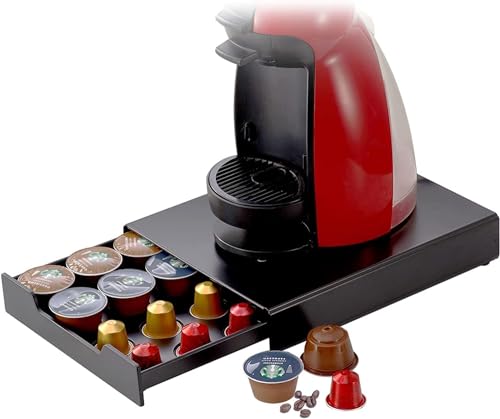 Wrobic Kaffee Kapselhalter, Kapsel Aufbewahrung Schublade für Nespresso Originalline, K Cup, Dolce Gusto, KaffeeMaschine Ständer & Kaffeepads Organizer, 20 Kapseln von Wrobic