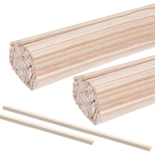 Bastelstangen - Bulk 120 Holzstücke für DIY | 11.81in Holzstangen mit glatte Oberfläche, ideal zum Mischen von Farben, Handschnitzeln, Schulkunstklasse, Modellbuilding Supplies von Wrohto