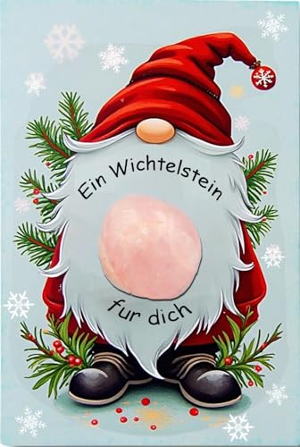 Wryzorix Weihnachtssteine, Magischer Glücksstein Magische Steine Kinder Steine Weihnachten, Glückssteine Für Kinder Wichtel Zubehör Glücksbringer Weihnachten Mit Liebevoll Gestalteter Karte (Rosa) von Wryzorix