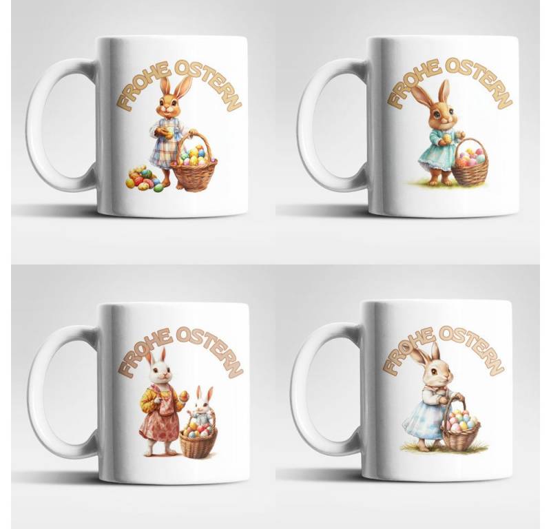 WS-Trend Tasse Ostern Hase Ostereier Kaffeetasse Teetasse Geschenkidee 325 ml, Keramik von WS-Trend
