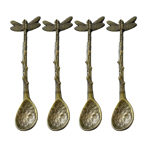 Set Von 4 Robusten Libellen Form Teelöffel Dekorativer Wassertropfen Kaffee Und Teeslöffel Mit Langen Libellengriffe von Wsdsgz