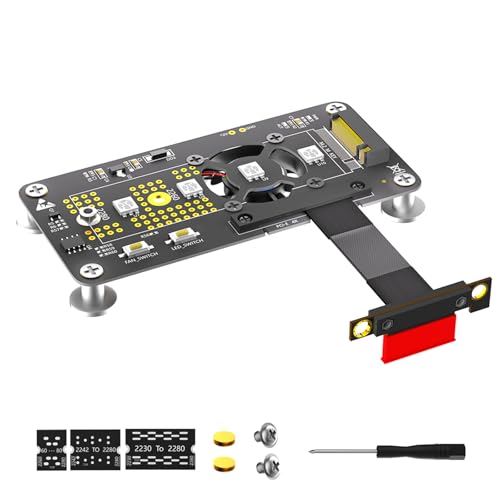 Wsdsgz Schnelle NGFFs NVME Festplatten Zu PCIE 1X Verlängerungskabel Mit Lüfter LED Magnetpad von Wsdsgz