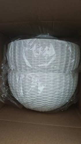 Wshxjzyay 2 Stück Wandbehang Blumen Pflanzgefäß Imitation Rattan Wandmontage halbrunder Blumentopf (groß) von Wshxjzyay