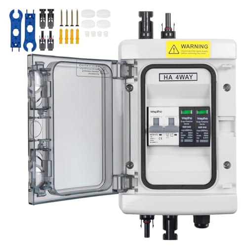 WSPIHO 40A 1000V DC Trennschalter PV Anlage und überspannungsschutz PV mit Solarstecker,Leitungsschutzschalter mit IP65 Solar Anschlusskasten Photovoltaik von Wspiho