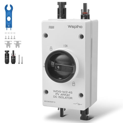 WSPIHO DC Trennschalter PV Anlage 32A 1200V,IP66 PV Trennschalter Solar Anschlusskasten für Solaranlage,PV Sicherungsautomat für Solarplatten von Wspiho