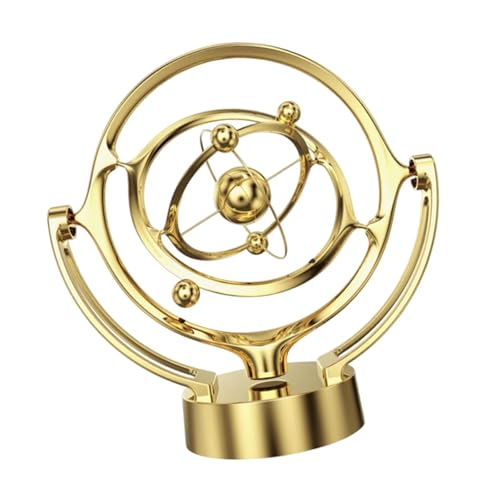 Wswqop Bewegungsschreibtischspiel Stabile Pendelkugeln Dekoratives Büroaccessoire Wissenschaftliches Spielzeug Aus Eisen Und PP für Wohnzimmer Arbeitszimmer, Gold von Wswqop