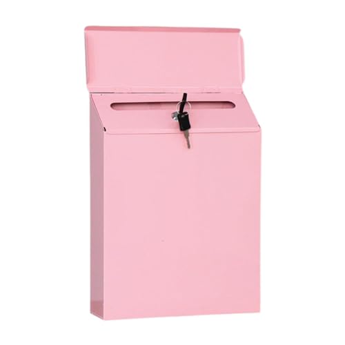 Wswqop Wandmontierter Briefkasten, Rosa, Stabiler Zeitungshalter, Box für Tor, von Wswqop