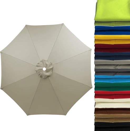 Sonnenschirm Ersatzbezug 2m-4m für 6/8 Streben | UV50+ Windfest & Wasserdicht | Leichtgrauer Premium Stoff für Garten, Terrasse, Strand, Pool,B-350 cm 8 streben Sonnenschirm Ersatzbezug 2m-4m für 6/8 Streben | UV50+ Windfest & Wasserdicht | Leichtgrauer Premium Stoff für Garten, Terrasse, Strand, Pool,B-350 cm 8 streben von Wttagkl