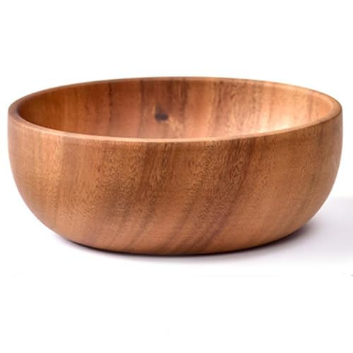 Wttagkl® Holzschale Akazie Runde Servierschale aus Holz für Obst für Obst oder Salate, Tablett, Küche, Esszimmer, Obst, Dessert, Snack,20cm von Wttagkl