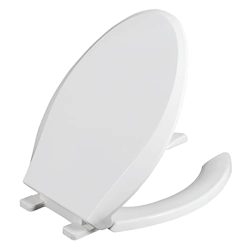 Toilettendeckel Weiß, WC Sitz Mit Absenkautomatik, Leise Schließender WC-Sitz, Langsam Schließender WC-Sitz Mit Frontöffnung (W36cm, L45-47Cm) von Wttfc