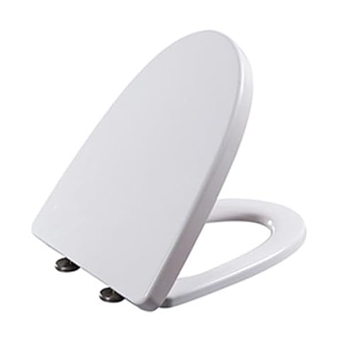 Toilettensitz, Softclose Toilettendeckel, V Form WC Sitz mit Absenkautomatik, WC Deckel mit Quick Release, Leicht zu Reinigen, Klodeckel aus Harnstoff-Formaldehyd, Weiß Klobrille, 45X38.5cm von Wttfc
