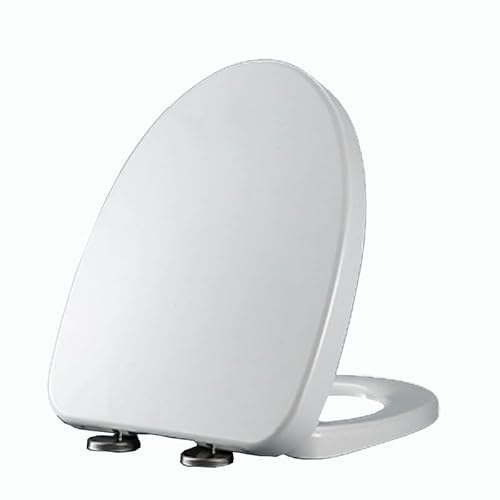 Toilettensitz, Softclose Toilettendeckel, V Form WC Sitz mit Absenkautomatik, WC Deckel mit Quick Release, Leicht zu Reinigen, Klodeckel aus Harnstoff-Formaldehyd, Weiß Klobrille, 46x37cm von Wttfc