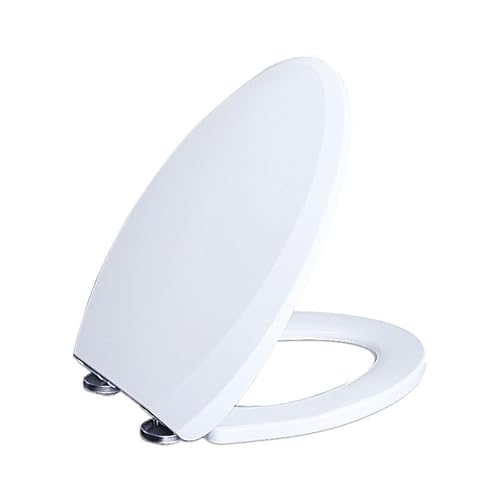 V Form WC-Sitz mit Absenkautomatik, Toilettensitz aus Harnstoff-Formaldehyd, Toilettendeckel Klodeckel Klobrille WC Deckel mit Quick Release für Leicht zu Reinigen, Weiß, 45.5x38.5cm von Wttfc