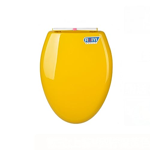 WC Sitz Mit Absenkautomatik, Ovaler Toilettendeckel Passend Für Alle Handelsüblichen WC-Becken, Bunt Klodeckel Toilettensitz (Max. Belastung Der Klobrille 150 Kg),Gelb von Wttfc