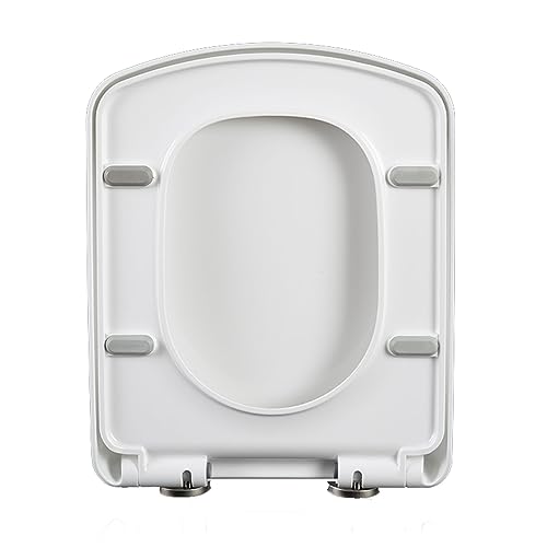 WC Sitz eckig, Toilettendeckel mit Absenkautomatik rechteckig, klodeckel mit absenkautomatik eckig, Klodeckel abnehmbar quadratisch, Toilettensitz viereckig, Klobrille,35.5 * 43cm von Wttfc