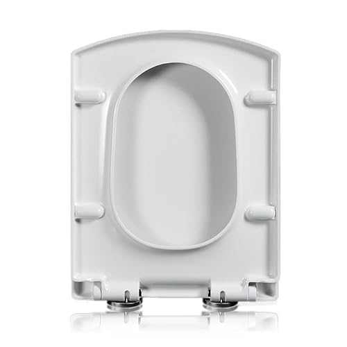 WC Sitz eckig, Toilettendeckel mit Absenkautomatik rechteckig– Klodeckel abnehmbar quadratisch- Toilettensitz viereckig – Klobrille robust, rechteckiger,35 * 43cm von Wttfc