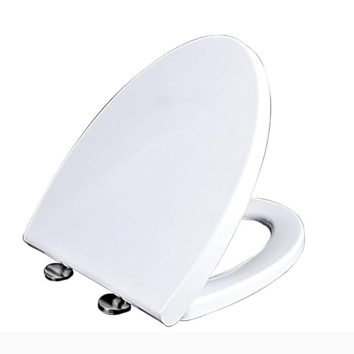 WC Sitz mit Absenkautomatik, Softclose WC Deckel Klobrille Klodeckel mit Quick Release, Leicht zu Reinigen, Toilettendeckel aus Harnstoff-Formaldehyd, V Form Toilettensitz, 47x39cm von Wttfc