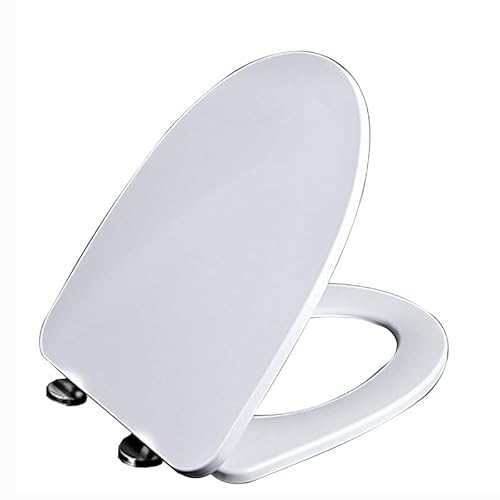 WC Sitz mit Absenkautomatik, Softclose WC Deckel Klobrille Klodeckel mit Quick Release, Leicht zu Reinigen, Toilettendeckel aus Harnstoff-Formaldehyd, V Form Toilettensitz, 48.5x38cm von Wttfc
