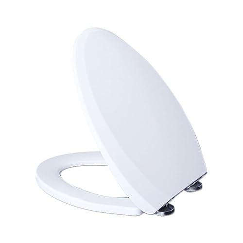 WC Sitz mit Absenkautomatik, V Form Toilettensitz aus Harnstoff-Formaldehyd, Toilettendeckel Klodeckel Klobrille mit Quick Release Funktion, bis 150kg Belastbar, PP, Weiß, 45.5x38.5cm von Wttfc
