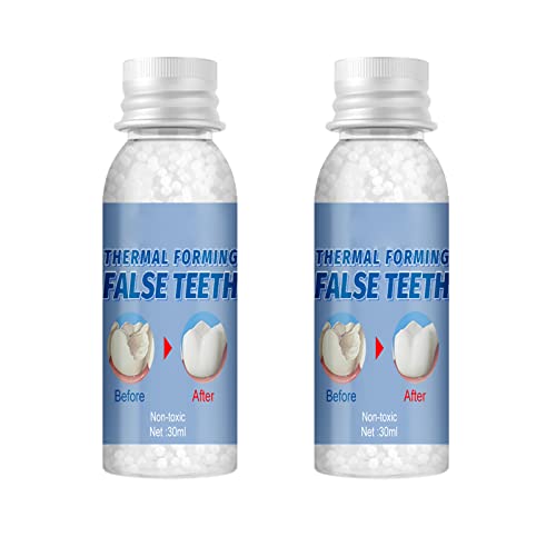Wttfc Thermal Forming False Teeth Zahnreparaturset Zahnreparaturgranulat Temporäre Zahnfüllung Reparaturset DIY Formbare Thermokugeln für fehlende und gebrochene Zähne (60ml) von Wttfc