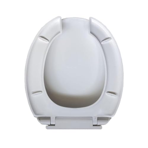 Wttfc Toilettendeckel mit Absenkautomatik oval,Offener Vorderer WC-Sitz,toilettenbrille aus PP weiß belastbar bis 150kg mit Schnellverschluss zum einfachen reinigen,O Shaped von Wttfc
