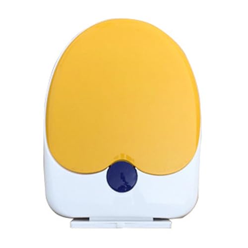 Wttfc Toilettensitz aus Kunststoff U-Form,Familien WC Sitz Family mit Absenkautomatik,Toilettendeckel mit Kindersitz, Unterseitig montierter,Verstellbare Länge: 41–43 cm,Gelb von Wttfc