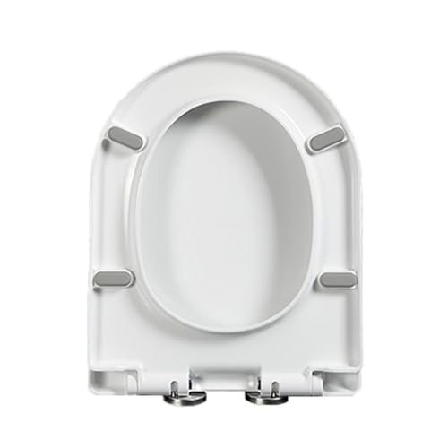 Wttfc WC Sitz D-Form Toilettensitz Mit Absenkautomatik Toilettendeckel, Top-Fixierung, Verstellbare Scharniere, Einfache Installation, Klodeckel Weiße Toilettensitze in D-Form,02D von Wttfc