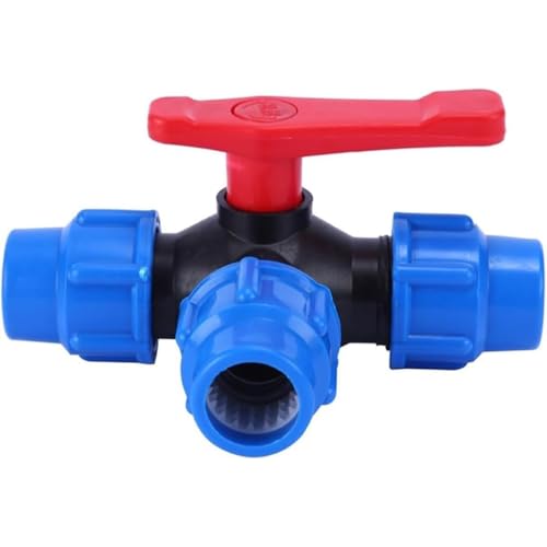 3-Wege-Kugelhahn for PE-Rohr – 20/25/32/40/50/63 mm – Kunststoff-Schnellanschluss-Absperrventil(63mm) von WuCaZRRsy