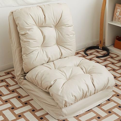 WuDLi Faltbare 4-in-1-Sofa, Klappsofa, Knochen ohne Knochenfaltsofas, Bodenlounge-Sofa, Gästebett für kleine Räume, Wohnsitz für Schlafzimmer und Wohnzimmer Beige von WuDLi